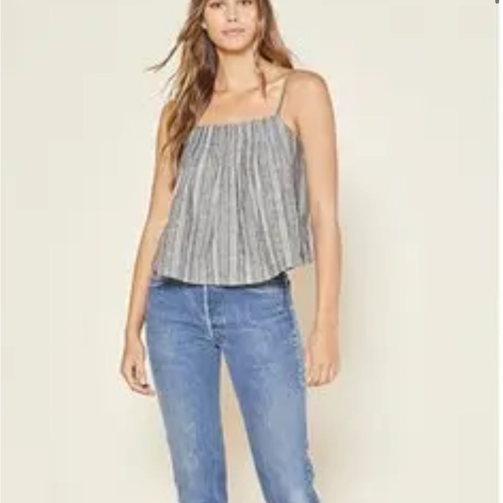 Outerknown Tides Tank Gray Strip Adjustable Straps Large